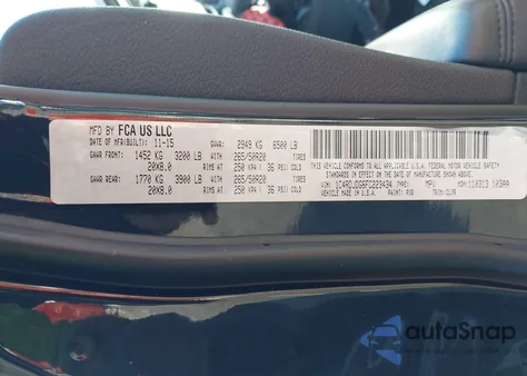 2015 Dodge Durango Limited from USA, damaged, VIN 1C4RDJDG6FC223434